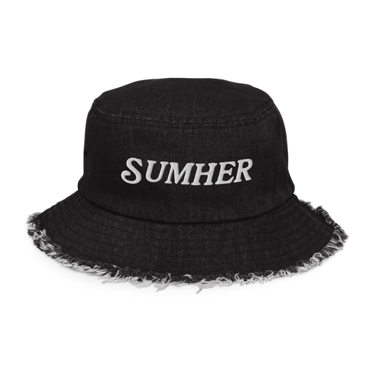 Sumher Panda Distressed Bucket Hat